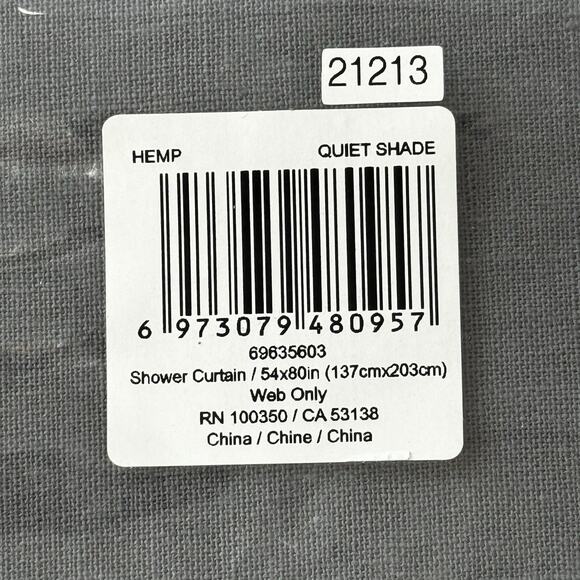 Nestwell 54-Inch x 80-Inch Solid Hemp Shower Curtain in Quiet Shaqde - Picture 4 of 5